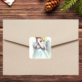 Adesivo Quadrado Típica das Asas Anjos das Meninas de Oração