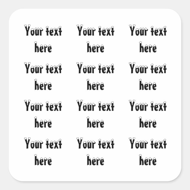 Adesivo Quadrado Típica de Script de Natal Neve (Frente)