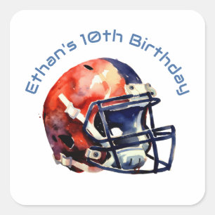 Adesivo Quadrado Tipografia de Baseball Azul e Vermelho