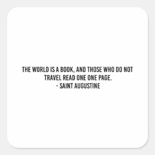 Adesivo Quadrado Tipografia de viagem pelo mundo