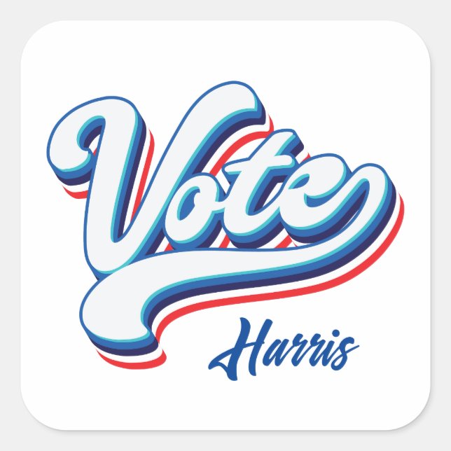 Adesivo Quadrado Tipografia eleitoral de voto (Frente)