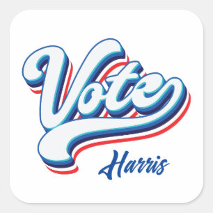 Adesivo Quadrado Tipografia eleitoral de voto