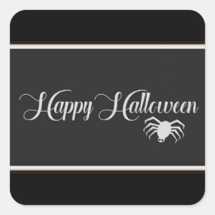 Adesivo Quadrado Tipografia Feliz de Halloween