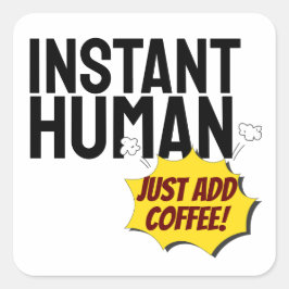 Adesivo Quadrado Tipografia Humana Instantânea Moderna Preta Texto