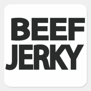 Adesivo Quadrado Tipografia Negrita de Carne Seca de Carne 