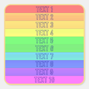 Adesivo Quadrado Tipografia Personalizada Horizontal Stribow