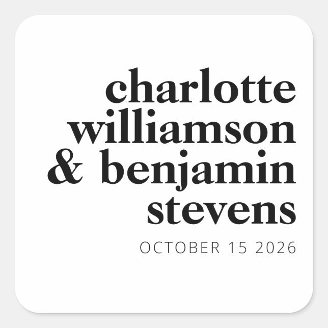 Adesivo Quadrado Tipografia retrorreflectora minimalista moderna, p (Frente)