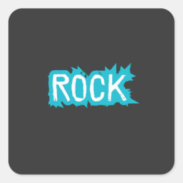 Adesivo Quadrado Tipografia Rock