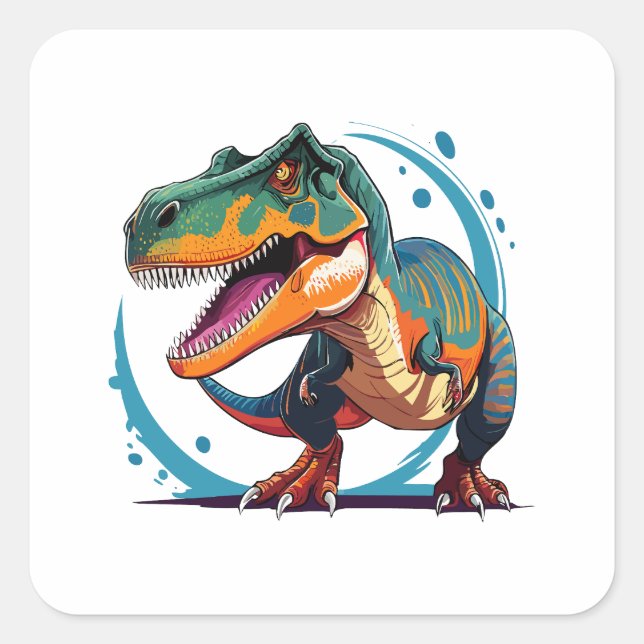 Adesivo Quadrado Tiranossauro Rex (Frente)