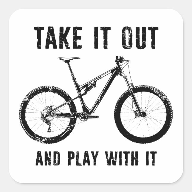 Adesivo Quadrado Tire-O E Brince Com A Montanha Bike (Frente)