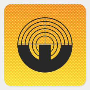 Adesivo Quadrado Tiro amarelo alaranjado do esporte