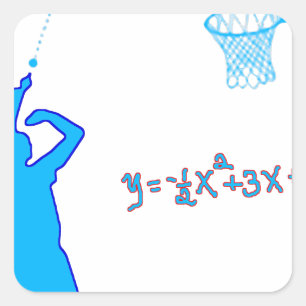 Adesivo Quadrado Tiro de basquetebol e equação quadrática