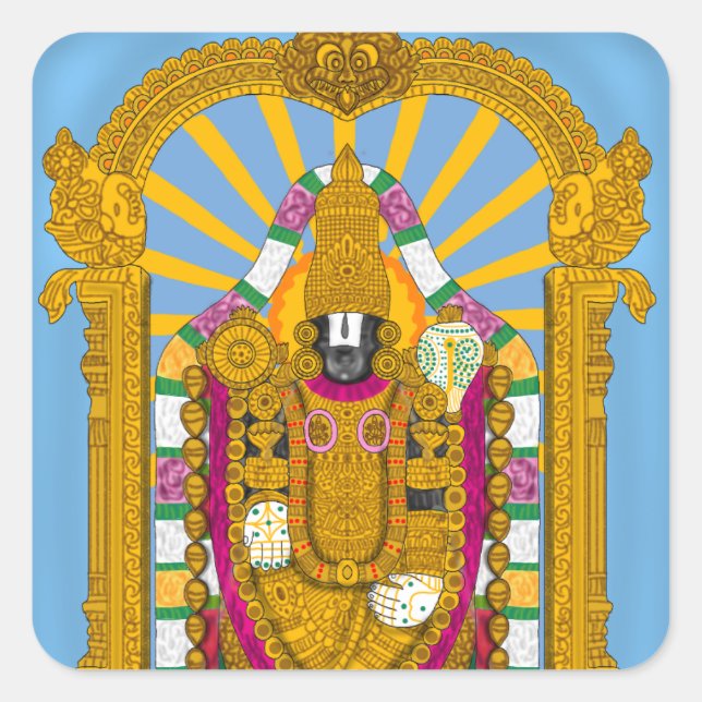 Adesivo Quadrado Tirupati Balaji Stickers for Daily Use (Frente)