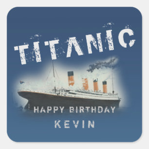 Adesivo Quadrado Titanic Personalizado de Aniversário