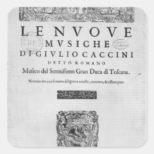 Adesivo Quadrado Titlepage de "Nouve Musiche" por Giulio Caccini