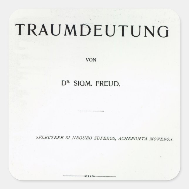 Adesivo Quadrado Titlepage to Die Traumdeutung por Sigmund Freud (Frente)