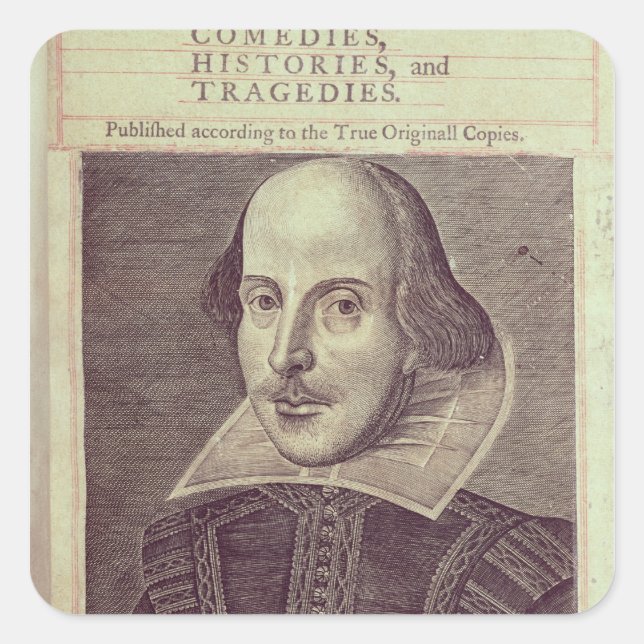 Adesivo Quadrado Título do "Sr. William Shakespeares (Frente)
