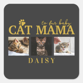 Adesivo Quadrado to fur baby cat mama pet customized photo collage
