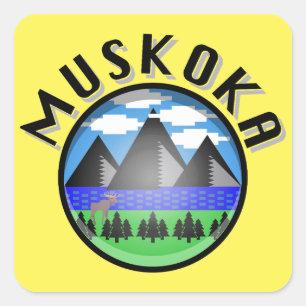 Adesivo Quadrado Toalha de Praia Muskoka Design (Versão 2)