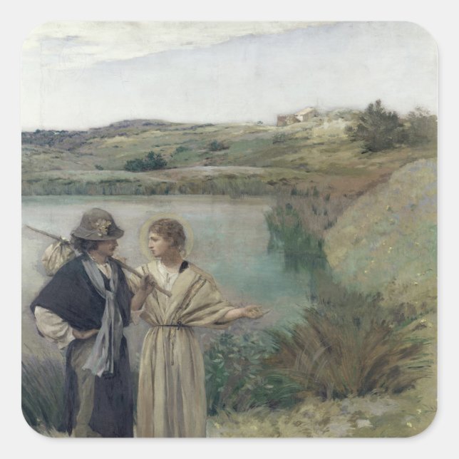 Adesivo Quadrado Tobias e o Arcanjo Raphael (Frente)