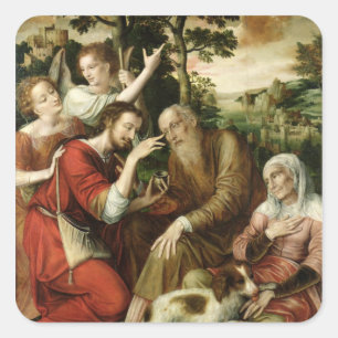 Adesivo Quadrado Tobias que cura a cegueira do seu pai, 1563
