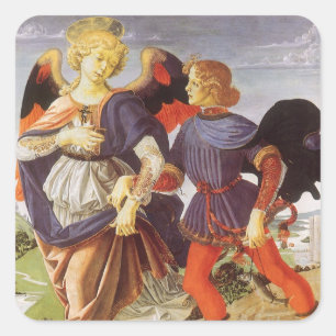 Adesivo Quadrado Toby e o Anjo por Andrea del Verrocchio