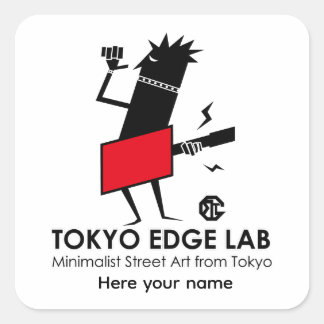 Adesivo Quadrado Toca Violão Urbano Moderno Gráfico-Tokyo Edge Lab