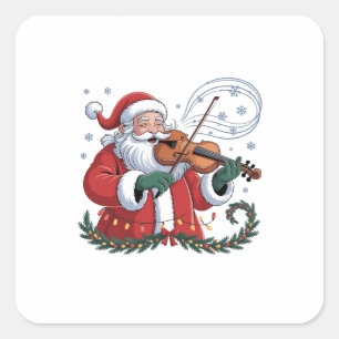 Adesivo Quadrado Tocador de Violino Santa Violinista Música de Nata