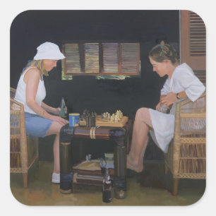 Adesivo Quadrado Tocando xadrez em Goldeneye