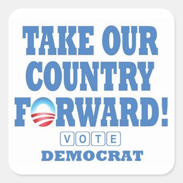 Adesivo Quadrado TOCF-Vote Democrata - Sq Stickers (Frente)
