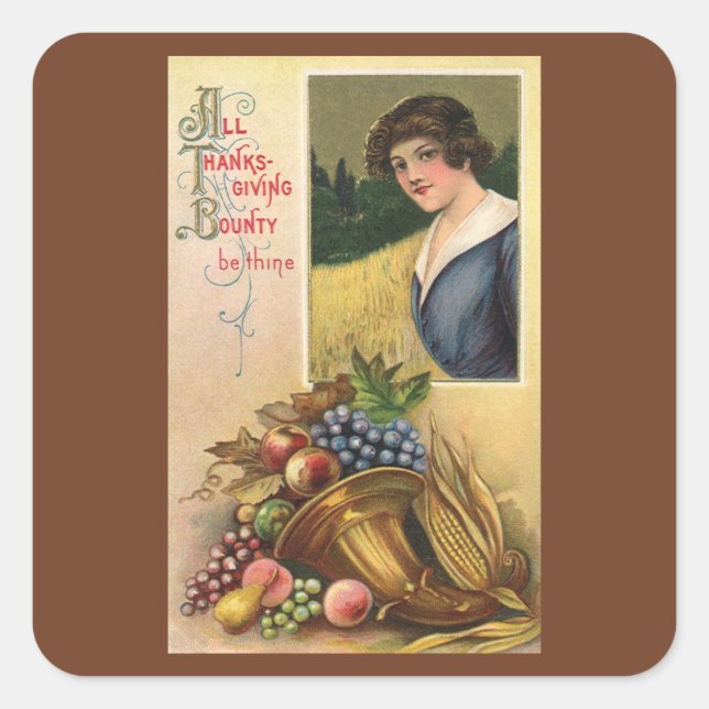 Adesivo Quadrado Todo o Prêmio de Ação de Graças Seja Teu (Frente)