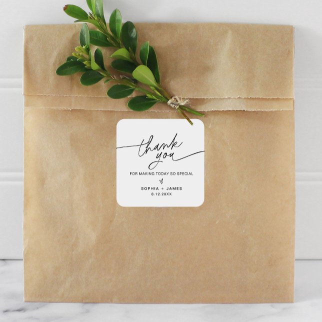 Adesivo Quadrado Todos Os Agradecimentos Pelo Favor De Casamento Vi (Criador carregado)