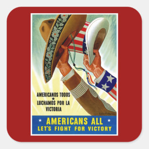 Adesivo Quadrado Todos os Americanos - Luta Vamos pela Vitória