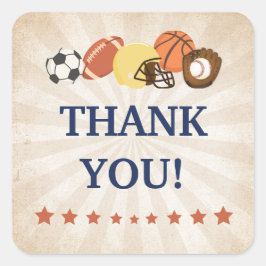 Adesivo Quadrado Todos os Favoritos do Chá de fraldas Esportivo Est