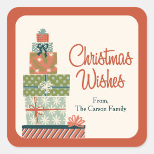 Adesivo Quadrado Todos Os Presentes De Natal Embalados
