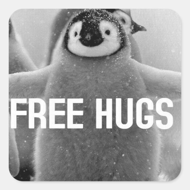 Adesivo Quadrado Todos precisam de um abraço (Frente)