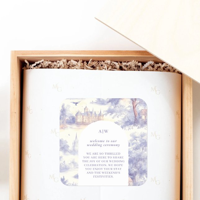 Adesivo Quadrado Toile de Jouy art (Criador carregado)