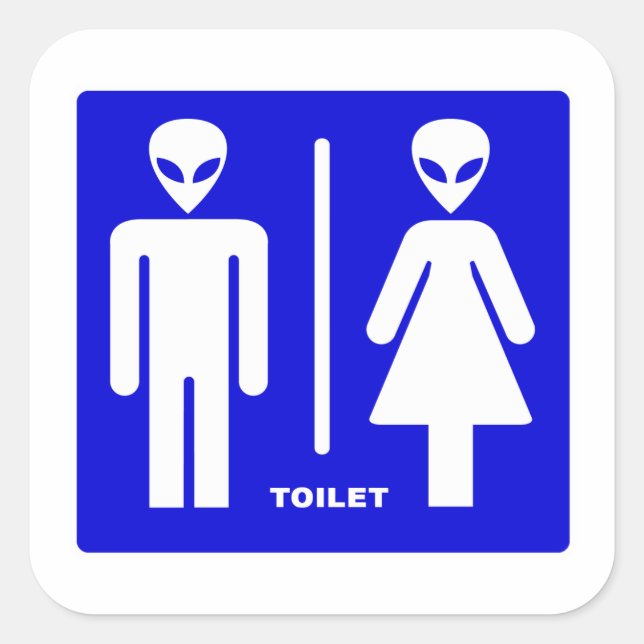 Adesivo Quadrado Toilet de alienígena (Frente)