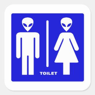 Adesivo Quadrado Toilet de alienígena