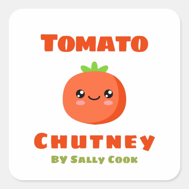Adesivo Quadrado Tomate chutney (Frente)