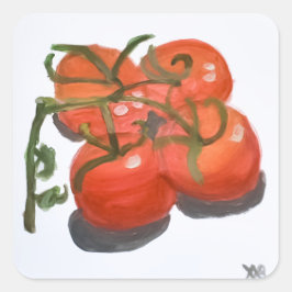 Adesivo Quadrado Tomates vermelhos na vinha