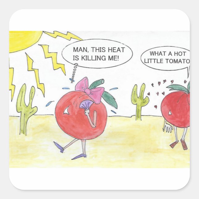 ADESIVO QUADRADO TOMATO QUENTE (Frente)