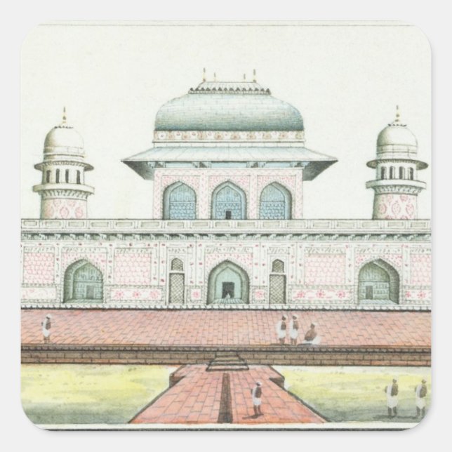 Adesivo Quadrado Tomb de Itimad-Ud-Daula, perto de Agra, c.1830s (w (Frente)