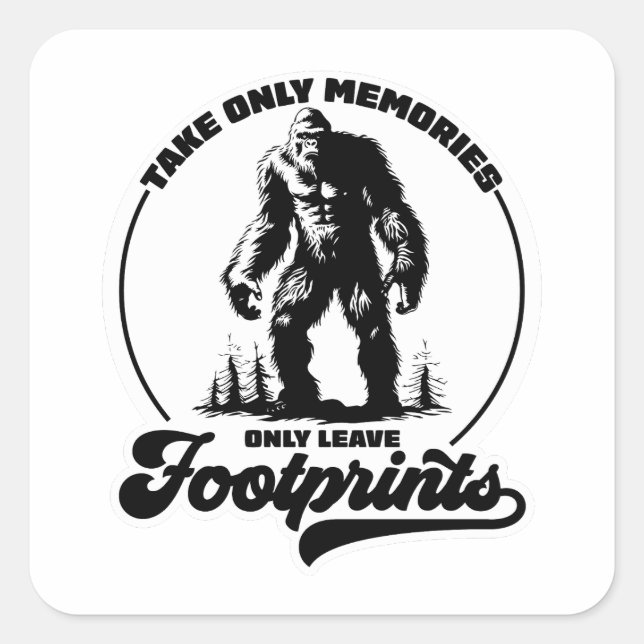 Adesivo Quadrado Tome Memórias Deixe Pegadas Vinheta De Pé (Frente)