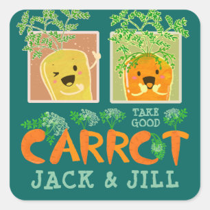Adesivo Quadrado Tome o Carrot Jack & Jill   Canhões Motivadores