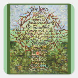 Adesivo Quadrado Tome Senhor, Receba o Vinheta de Oração Católica