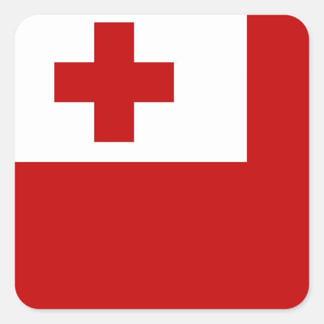 Adesivo Quadrado Tonga Flag (Frente)