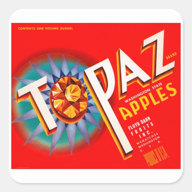 Adesivo Quadrado Topaz Apples (Frente)