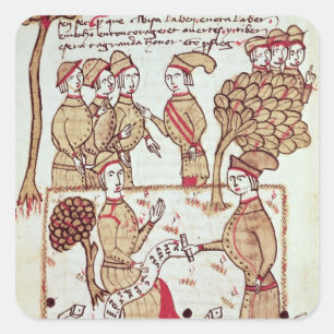 Adesivo Quadrado Topógrafo com seus trabalhadores