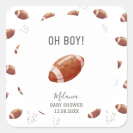 Adesivo Quadrado Toques de futebol americano aquarela  baby show